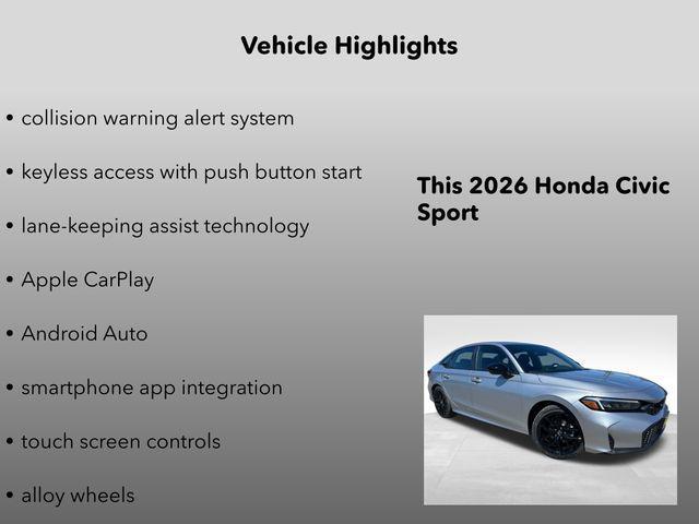new 2026 Honda Civic car, priced at $28,090