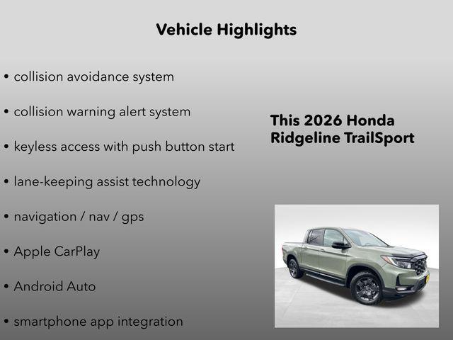 new 2026 Honda Ridgeline car, priced at $46,445