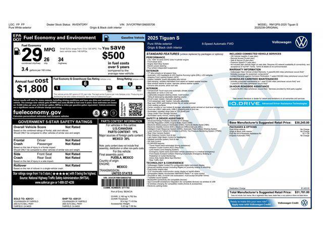 new 2025 Volkswagen Tiguan car, priced at $28,537