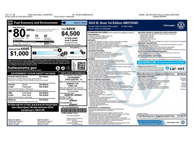 used 2025 Volkswagen ID. Buzz car, priced at $53,444
