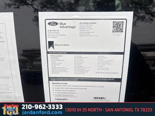 used 2021 Dodge Durango car, priced at $22,315