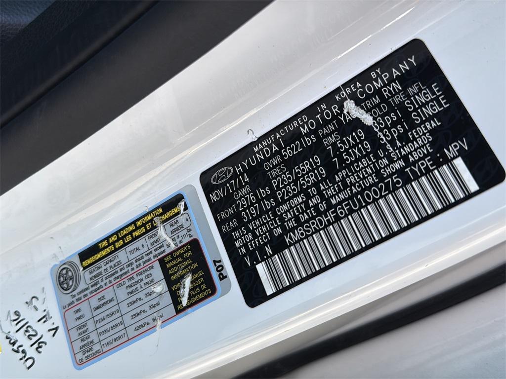 used 2015 Hyundai Santa Fe car, priced at $9,700