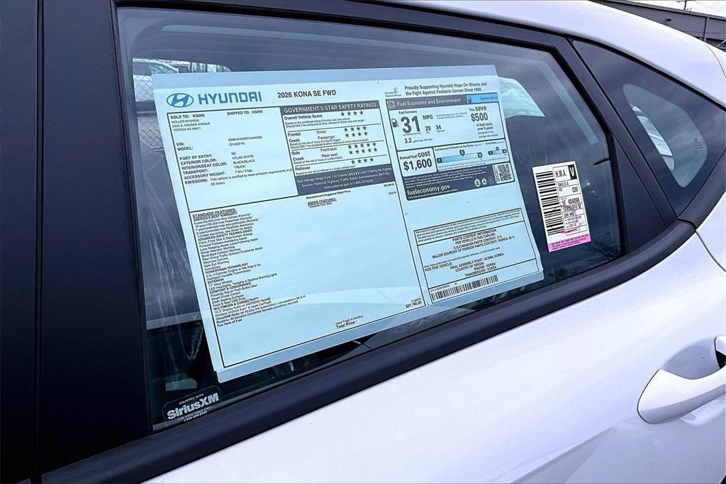 new 2026 Hyundai Kona car, priced at $26,571
