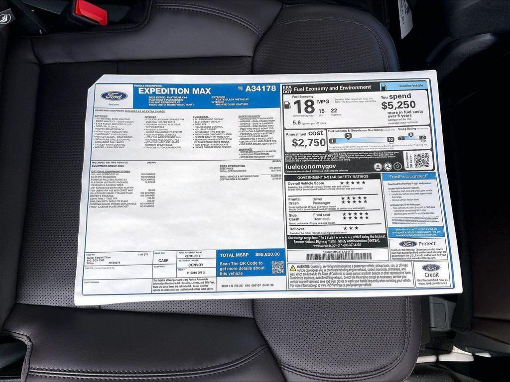 new 2026 Ford Expedition Max car, priced at $89,024