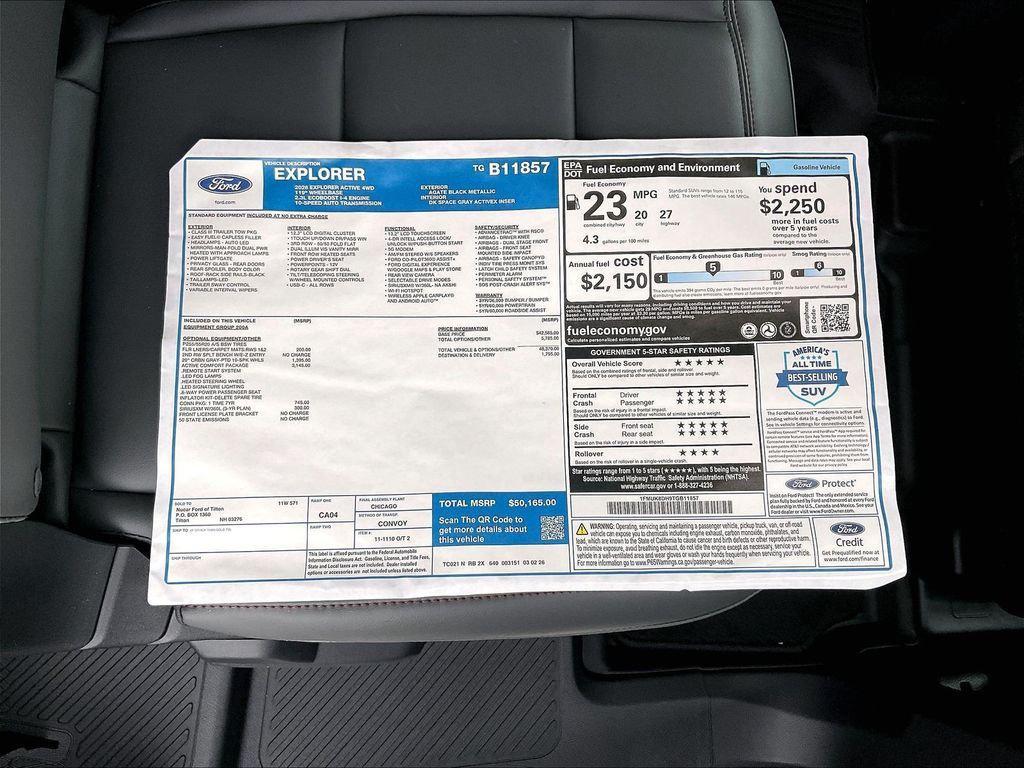new 2026 Ford Explorer car, priced at $46,123