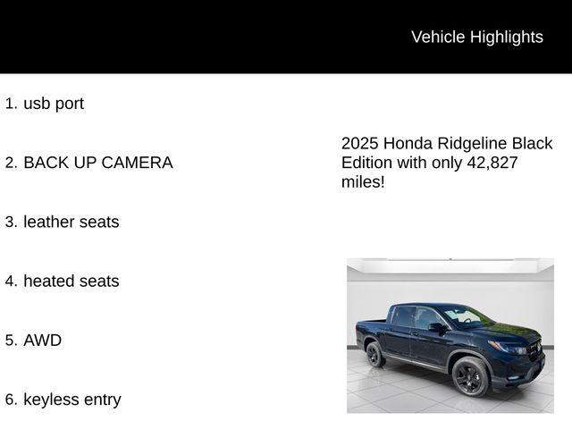 used 2025 Honda Ridgeline car, priced at $39,298