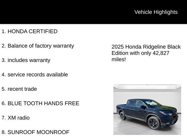 used 2025 Honda Ridgeline car, priced at $39,298