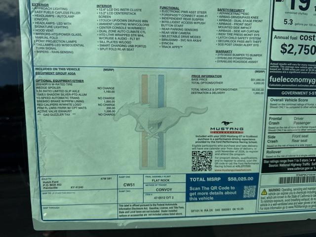 new 2025 Ford Mustang car, priced at $53,525