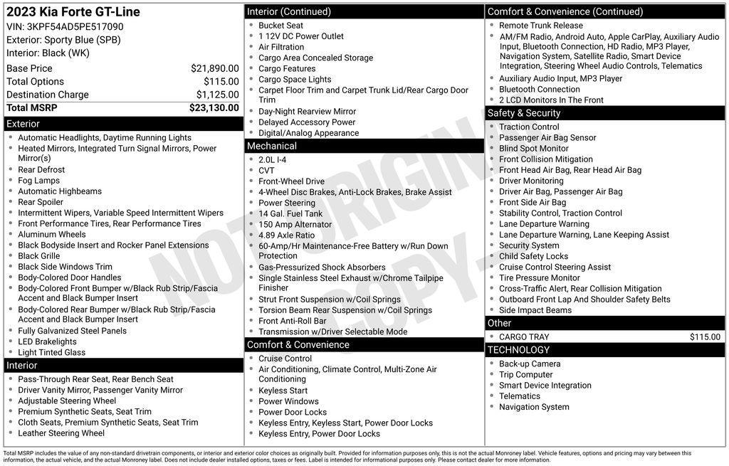 used 2023 Kia Forte car, priced at $16,898