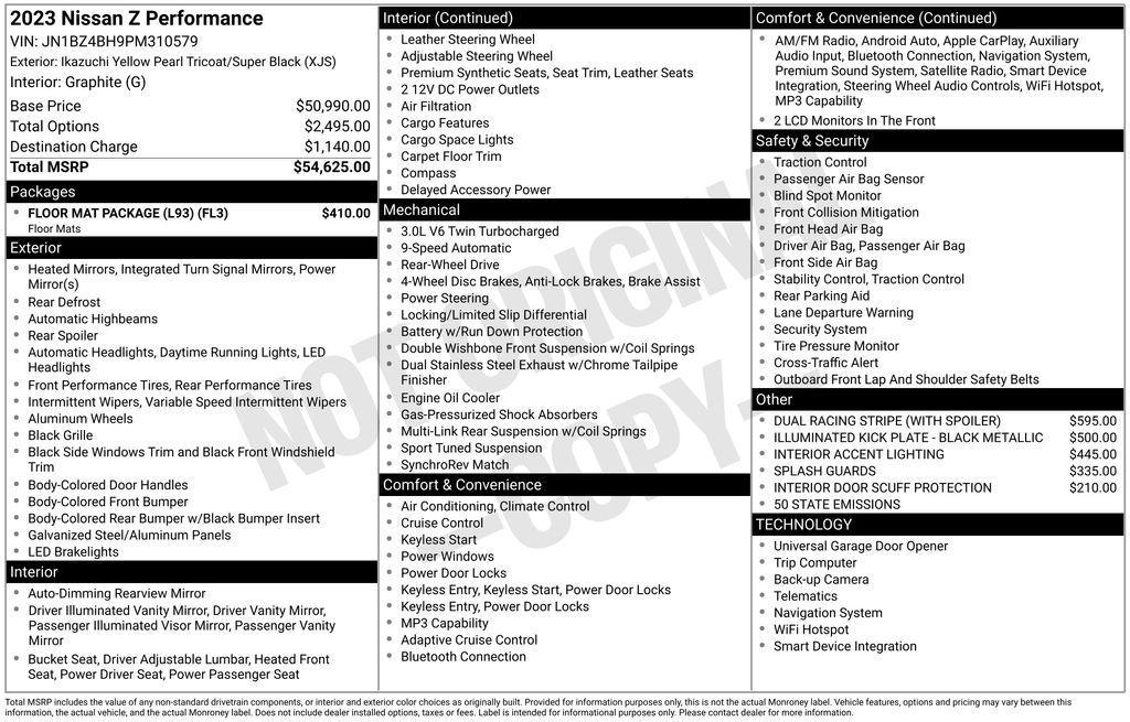 used 2023 Nissan Z car, priced at $38,232