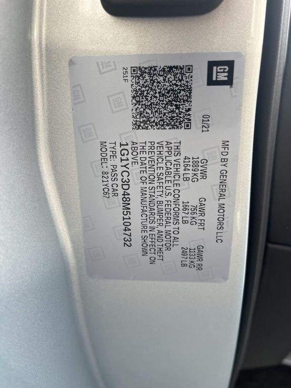 used 2021 Chevrolet Corvette car, priced at $69,998