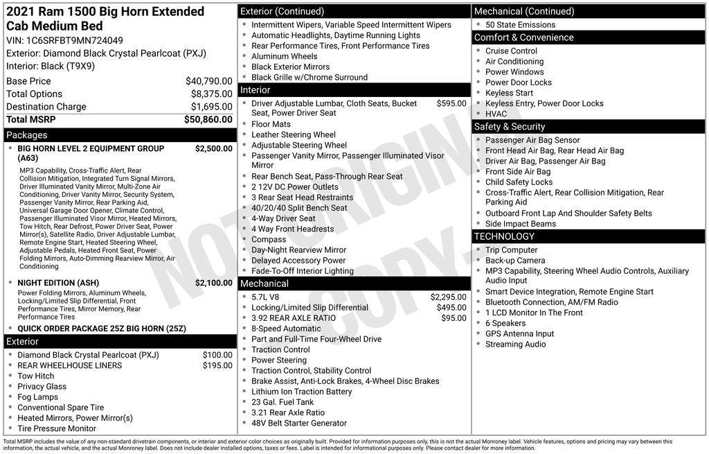 used 2021 Ram 1500 car, priced at $34,998