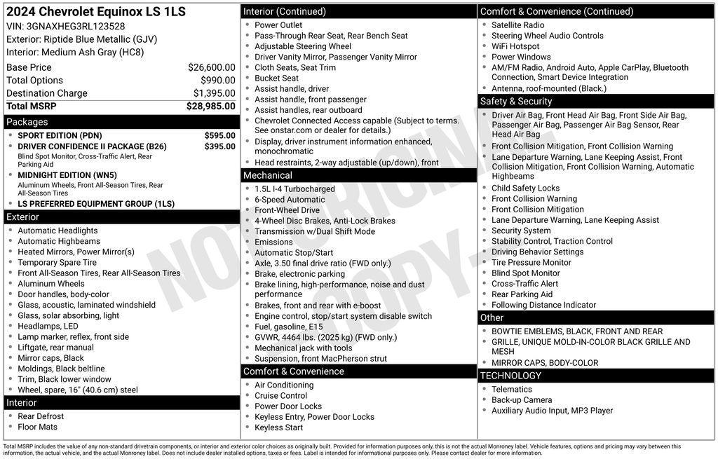 used 2024 Chevrolet Equinox car, priced at $22,998