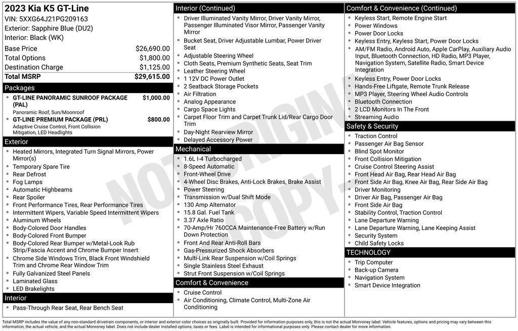 used 2023 Kia K5 car, priced at $21,369