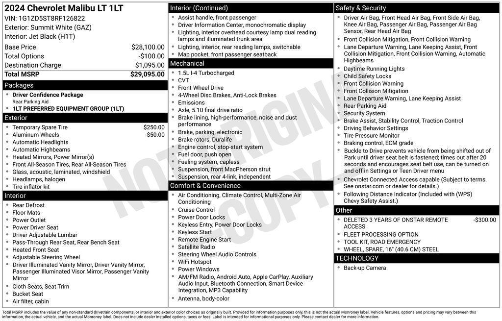 used 2024 Chevrolet Malibu car, priced at $18,998