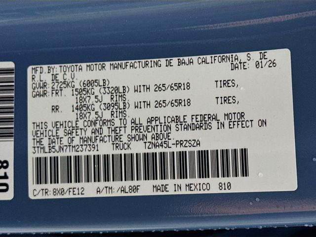 new 2026 Toyota Tacoma car, priced at $43,093