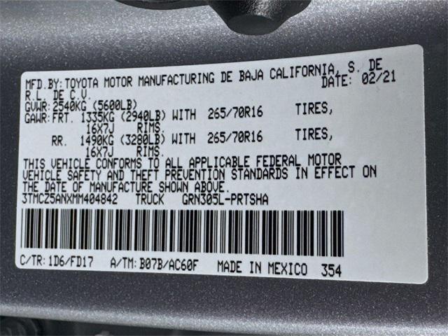 used 2021 Toyota Tacoma car, priced at $35,144