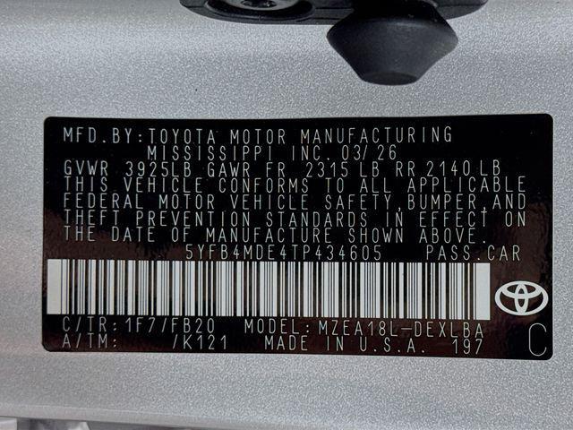 new 2026 Toyota Corolla car, priced at $24,429