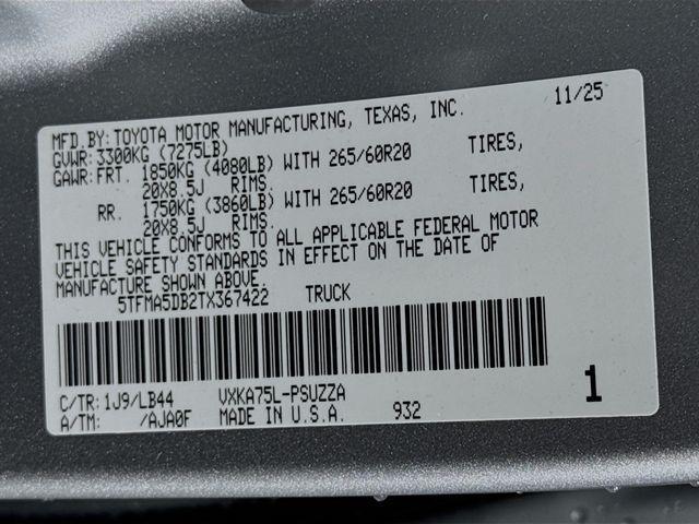 new 2026 Toyota Tundra car, priced at $67,432