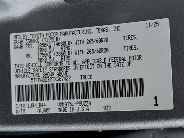 new 2026 Toyota Tundra car, priced at $74,814