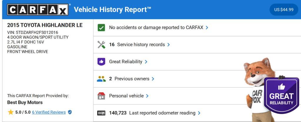 used 2015 Toyota Highlander car, priced at $13,897