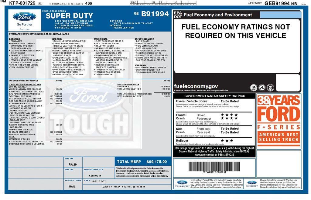 used 2016 Ford F-250 car, priced at $43,785