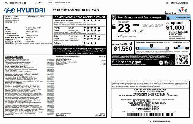 used 2018 Hyundai Tucson car, priced at $13,285
