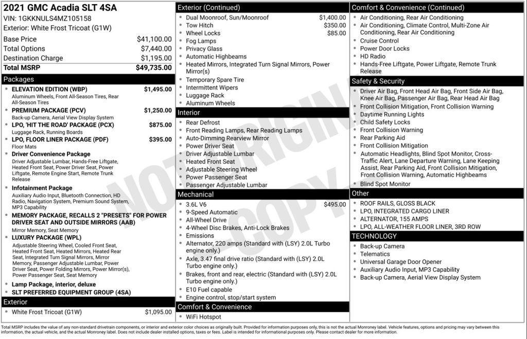 used 2021 GMC Acadia car, priced at $22,985