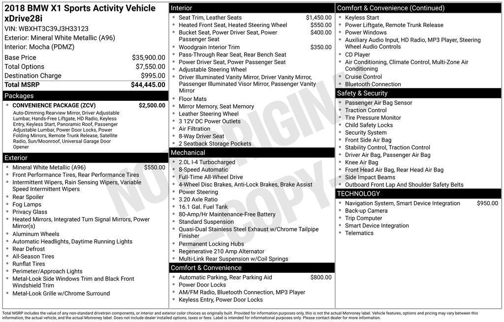 used 2018 BMW X1 car, priced at $11,802