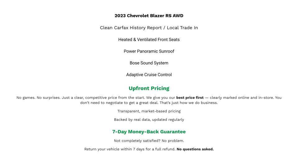 used 2023 Chevrolet Blazer car, priced at $33,838