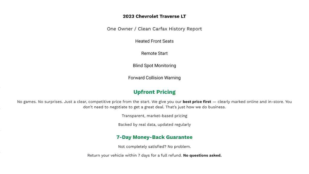 used 2023 Chevrolet Traverse car, priced at $30,985