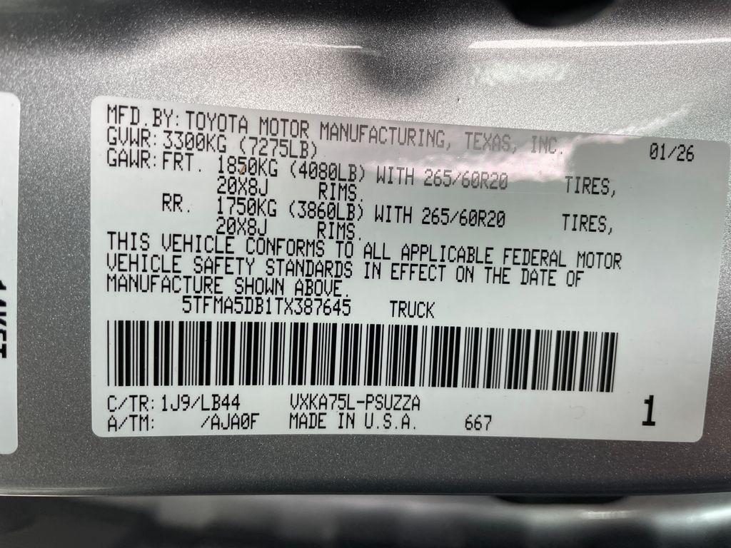 new 2026 Toyota Tundra car, priced at $72,828