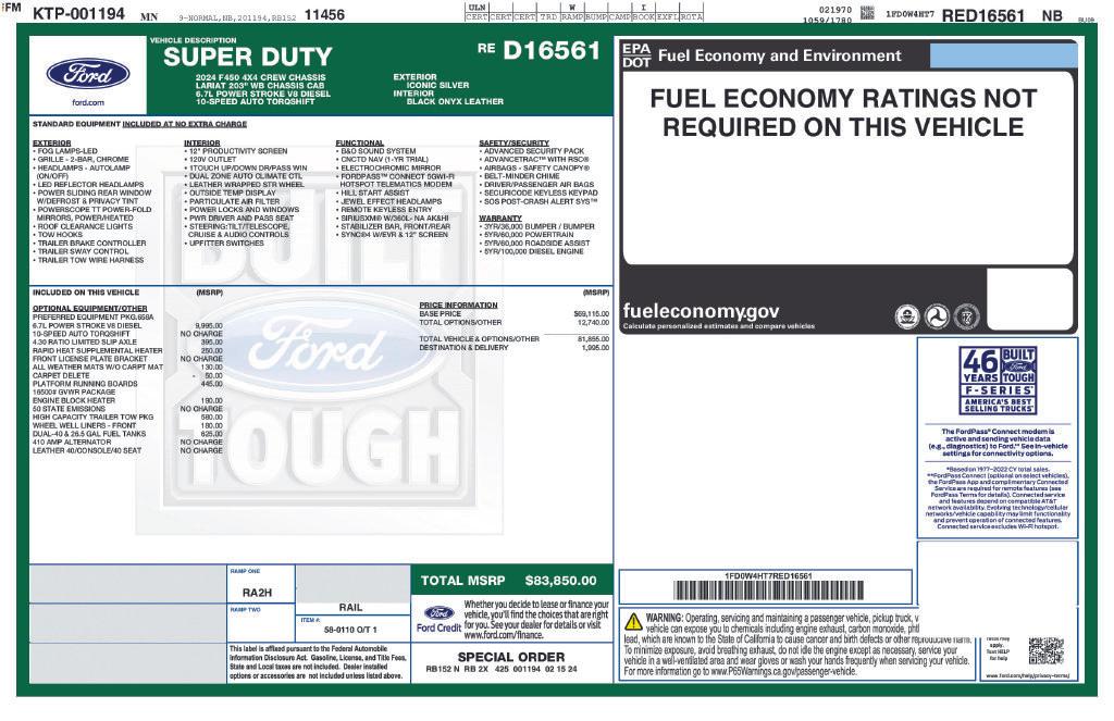 used 2024 Ford F-450 car, priced at $89,350