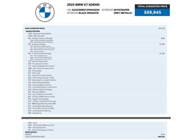 used 2025 BMW X7 car, priced at $55,998