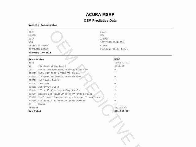 used 2023 Acura MDX car, priced at $37,999