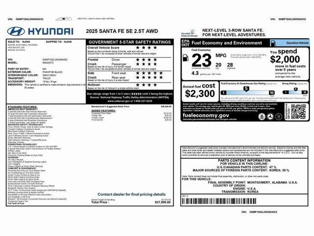 used 2025 Hyundai Santa Fe car, priced at $28,999