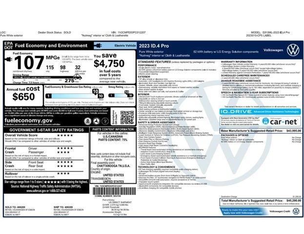 used 2023 Volkswagen ID.4 car, priced at $17,499