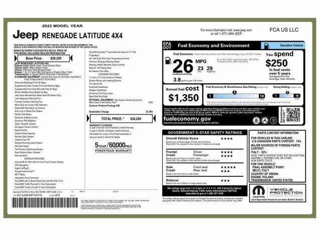 used 2022 Jeep Renegade car, priced at $16,499