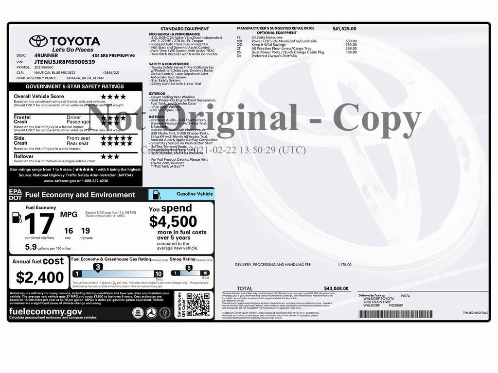 used 2021 Toyota 4Runner car, priced at $29,999