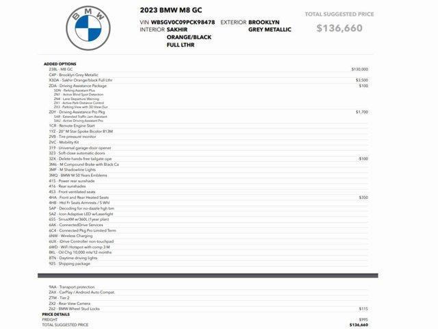 used 2023 BMW M8 car, priced at $60,998
