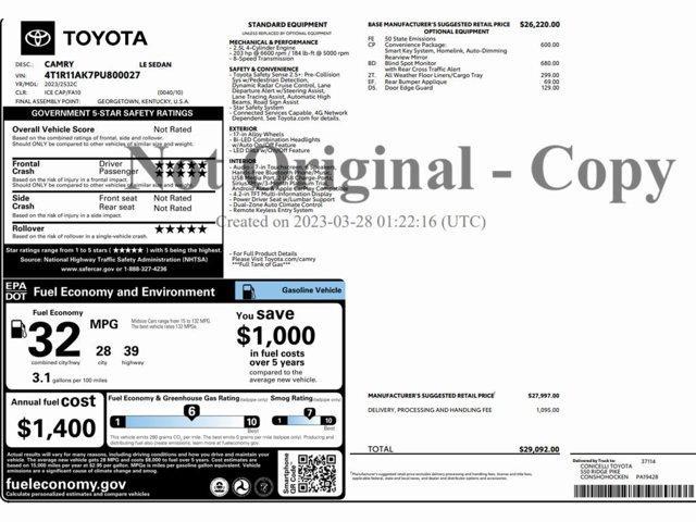 used 2023 Toyota Camry car, priced at $23,498