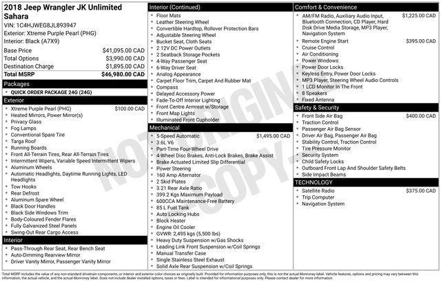 used 2018 Jeep Wrangler JK Unlimited car, priced at $24,996