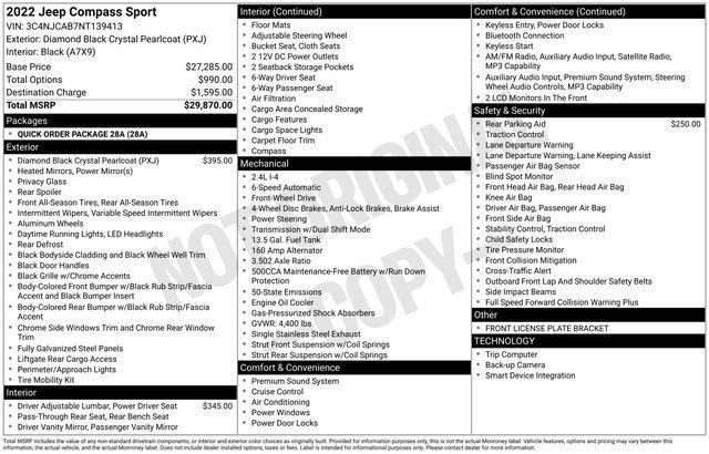 used 2022 Jeep Compass car, priced at $19,991