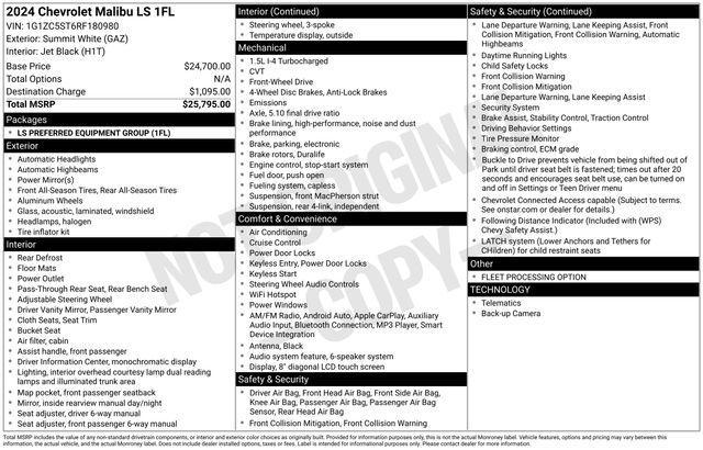 used 2024 Chevrolet Malibu car, priced at $23,991