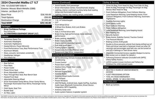 used 2024 Chevrolet Malibu car, priced at $20,991