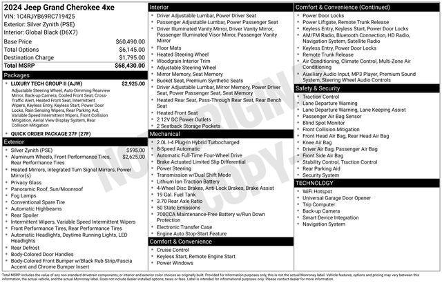 new 2024 Jeep Grand Cherokee 4xe car, priced at $65,705
