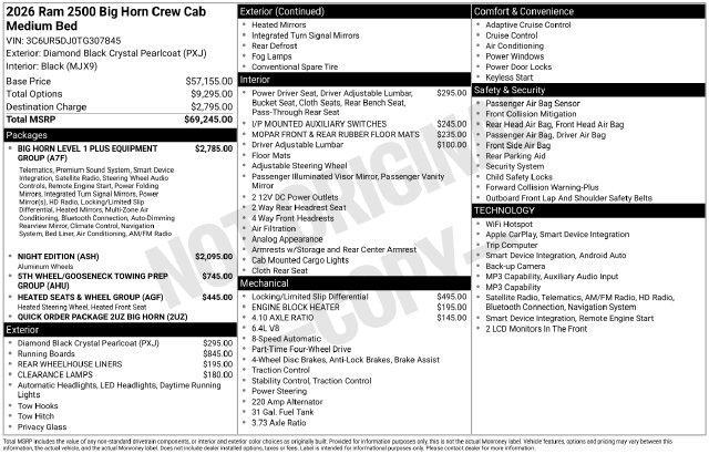 new 2026 Ram 2500 car, priced at $64,202