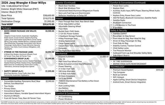 new 2026 Jeep Wrangler car, priced at $56,115
