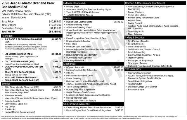 used 2020 Jeep Gladiator car, priced at $26,992