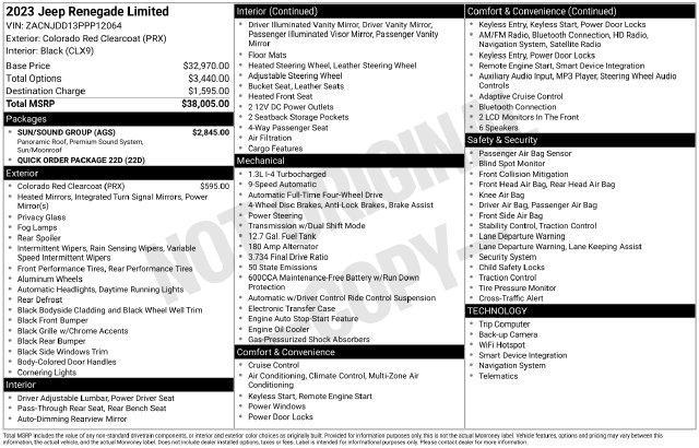 used 2023 Jeep Renegade car, priced at $33,383